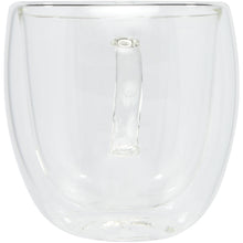 Load image into Gallery viewer, Manti 2-piece 250 ml double-wall glass cup with bamboo coaster  — Transparent / Natural (front)