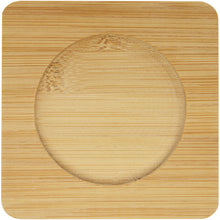 Load image into Gallery viewer, Manti 2-piece 350 ml double-wall glass cup with bamboo coaster  — Transparent / Natural (detail 2)