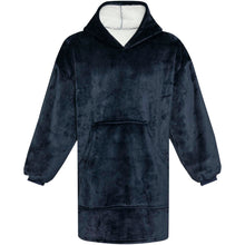 Load image into Gallery viewer, Denali GRS hoodie blanket — Dark blue (front)