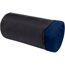 Load image into Gallery viewer, Huggy fleece plaid blanket with carry pouch 220x250 cm — Navy