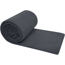 Load image into Gallery viewer, Huggy fleece plaid blanket with carry pouch 220x250 cm — Grey (detail)