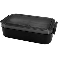 Load image into Gallery viewer, Snappy 1000 ml lunch box and cutlery set — Black