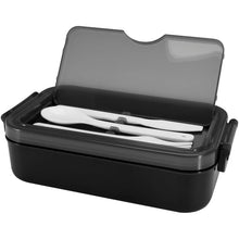 Load image into Gallery viewer, Snappy 1000 ml lunch box and cutlery set — Black (detail)