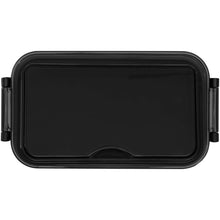 Load image into Gallery viewer, Snappy 1000 ml lunch box and cutlery set — Black (front)