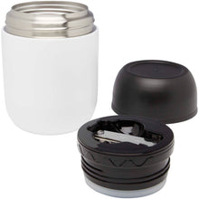 Load image into Gallery viewer, Supo 480 ml double-walled recycled stainless steel lunch pot with foldable spoon — White (detail)