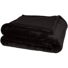 Load image into Gallery viewer, Ashen GRS recycled sherpa blanket — Black (detail)