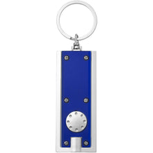 Load image into Gallery viewer, Castor LED keychain light — Blue / Silver (front)