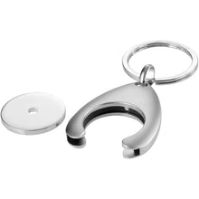 Load image into Gallery viewer, Trolley coin holder keychain — Silver (detail 2)