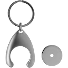 Load image into Gallery viewer, Trolley coin holder keychain — Silver (front)