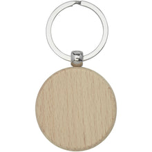 Load image into Gallery viewer, Giovanni beech wood round keychain — Natural (front)