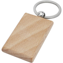 Load image into Gallery viewer, Gian beech wood rectangular keychain — Natural