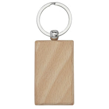 Load image into Gallery viewer, Gian beech wood rectangular keychain — Natural (front)