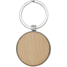 Load image into Gallery viewer, Moreno beech wood round keychain — Natural (front)