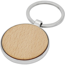 Load image into Gallery viewer, Moreno beech wood round keychain — Natural