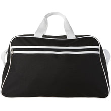 Load image into Gallery viewer, San Jose 2-stripe sports duffel bag 30L — Black / White (front)