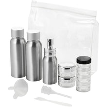 Load image into Gallery viewer, Traveler airline approved travel bottle set — Silver (detail)