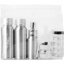 Load image into Gallery viewer, Traveler airline approved travel bottle set — Silver (front)