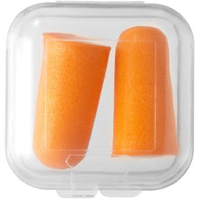Load image into Gallery viewer, Traveler earplugs with travel case — Orange (front)