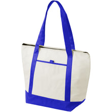 Load image into Gallery viewer, Lighthouse non-woven cooler tote 21L — Natural / Royal blue (detail)