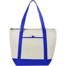 Load image into Gallery viewer, Lighthouse non-woven cooler tote 21L — Natural / Royal blue (front)