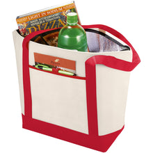 Load image into Gallery viewer, Lighthouse non-woven cooler tote 21L — Natural / Red