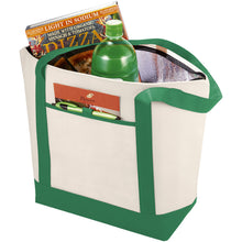 Load image into Gallery viewer, Lighthouse non-woven cooler tote 21L — Natural / Green