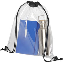 Load image into Gallery viewer, Lancaster transparent drawstring bag 5L — Black / Transparent clear (detail)