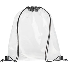Load image into Gallery viewer, Lancaster transparent drawstring bag 5L — Black / Transparent clear (front)