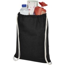 Load image into Gallery viewer, Oregon 100 g/m² cotton drawstring bag 5L — Black (detail)