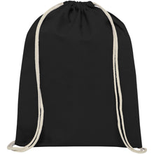Load image into Gallery viewer, Oregon 100 g/m² cotton drawstring bag 5L — Black (front)
