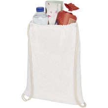 Load image into Gallery viewer, Oregon 100 g/m² cotton drawstring bag 5L — White (detail)