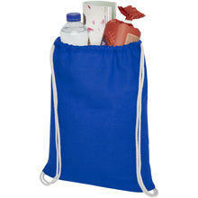Load image into Gallery viewer, Oregon 100 g/m² cotton drawstring bag 5L — Royal blue (detail)