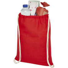 Load image into Gallery viewer, Oregon 100 g/m² cotton drawstring bag 5L — Red (detail)