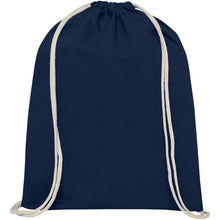 Load image into Gallery viewer, Oregon 100 g/m² cotton drawstring bag 5L — Navy (front)