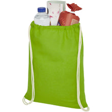 Load image into Gallery viewer, Oregon 100 g/m² cotton drawstring bag 5L — Lime (detail)
