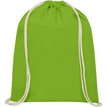 Load image into Gallery viewer, Oregon 100 g/m² cotton drawstring bag 5L — Lime (front)