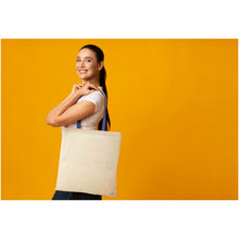Load image into Gallery viewer, Nevada 100 g/m² cotton tote bag coloured handles 7L — lifestyle