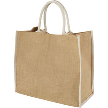 Load image into Gallery viewer, Harry coloured edge jute tote bag 25L — Natural / White
