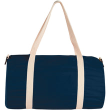Load image into Gallery viewer, Cochichuate cotton barrel duffel bag 25L — Navy (front)