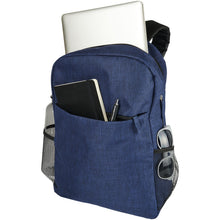 Load image into Gallery viewer, Hoss 15" laptop backpack 18L — Heather navy (detail)
