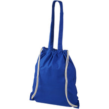 Load image into Gallery viewer, Eliza 240 g/m² cotton drawstring bag 6L — Royal blue (detail)