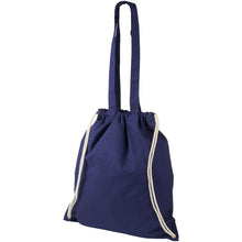 Load image into Gallery viewer, Eliza 240 g/m² cotton drawstring bag 6L — Navy (detail)