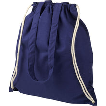 Load image into Gallery viewer, Eliza 240 g/m² cotton drawstring bag 6L — Navy (detail 2)