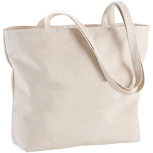 Load image into Gallery viewer, Ningbo 320 g/m² zippered cotton tote bag 15L — Natural (detail)