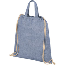 Load image into Gallery viewer, Pheebs 210 g/m² recycled drawstring bag 6L — Heather blue (detail)