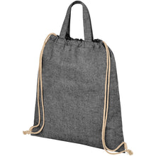 Load image into Gallery viewer, Pheebs 210 g/m² recycled drawstring bag 6L — Heather Black (detail)