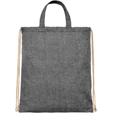 Load image into Gallery viewer, Pheebs 210 g/m² recycled drawstring bag 6L — Heather Black (front)