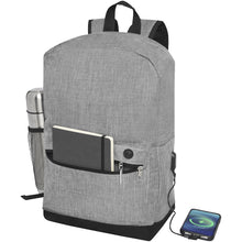 Load image into Gallery viewer, Hoss 15.6" business laptop backpack 16L — Heather medium grey (detail)