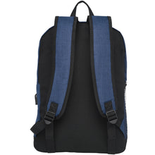 Load image into Gallery viewer, Hoss 15.6" business laptop backpack 16L — Heather navy (back)
