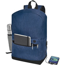 Load image into Gallery viewer, Hoss 15.6" business laptop backpack 16L — Heather navy (detail)